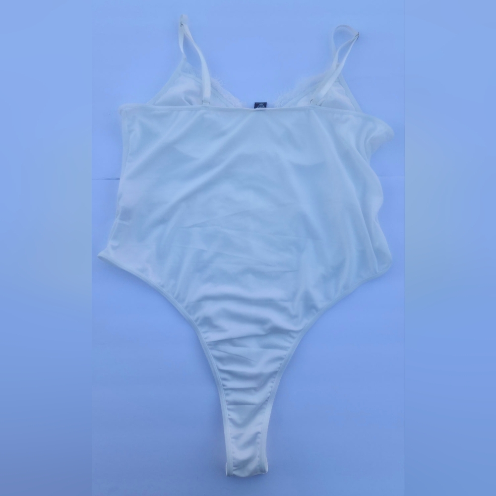 SHEIN White Privé Plus Contrast Lace Bustier Cami Bodysuit 2XL - Picture 9 of 9